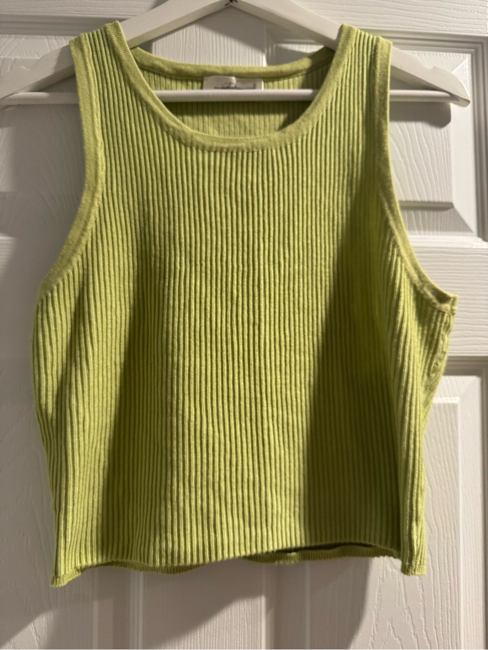 Stile Collection Ribbed Cropped Tank in Lime
